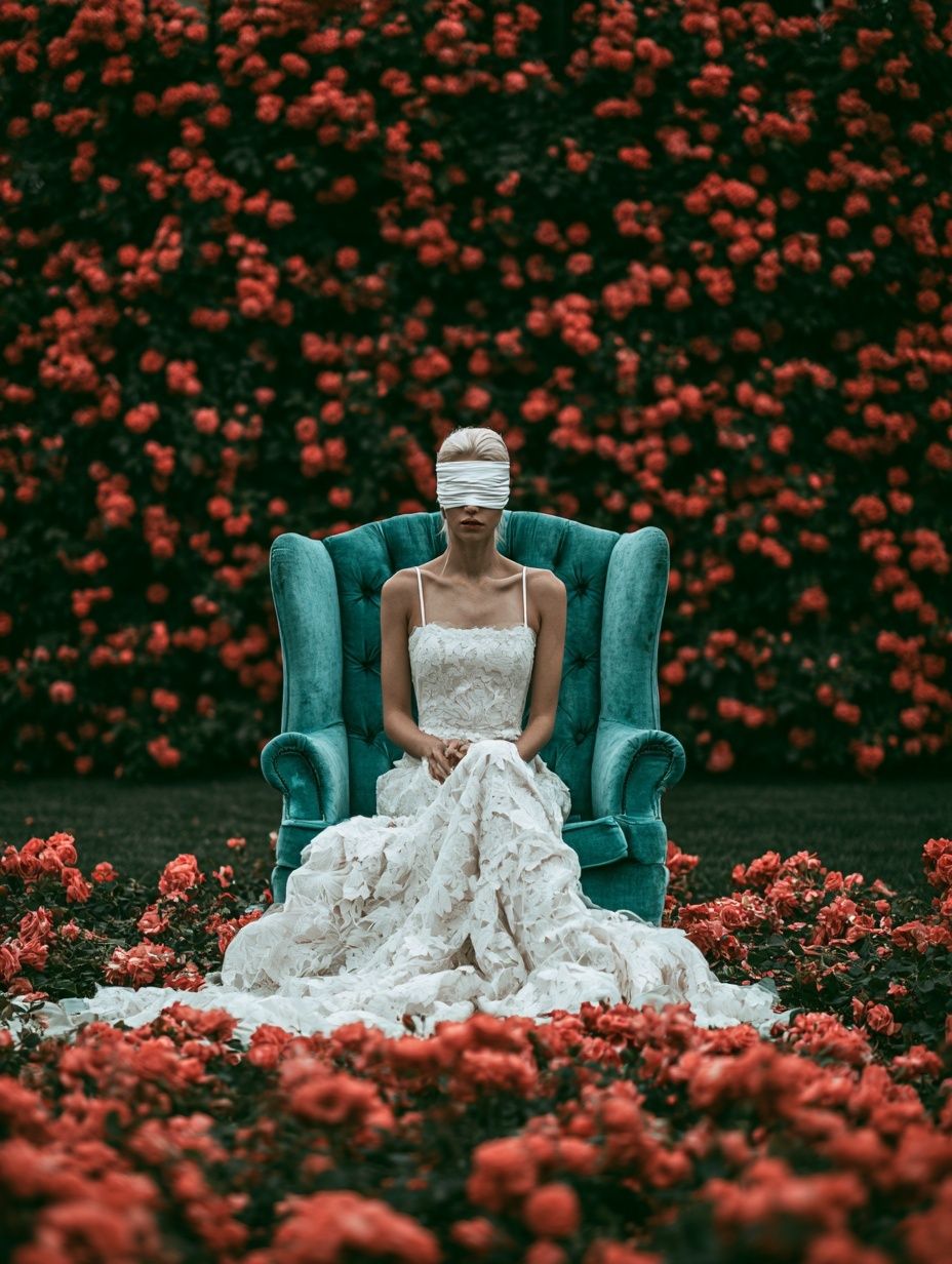 Blindfolded Bride Photography Poster. poster — photography art
