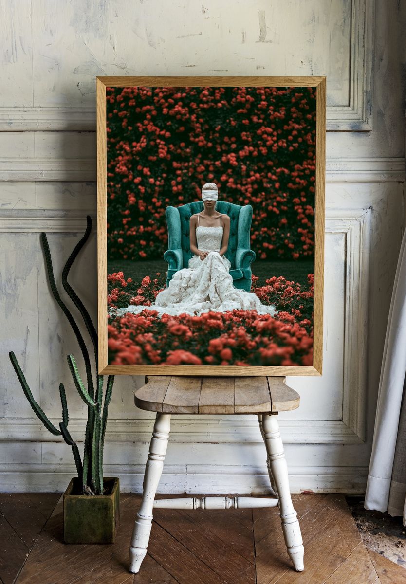 Blindfolded Bride Photography Poster. — room view 1