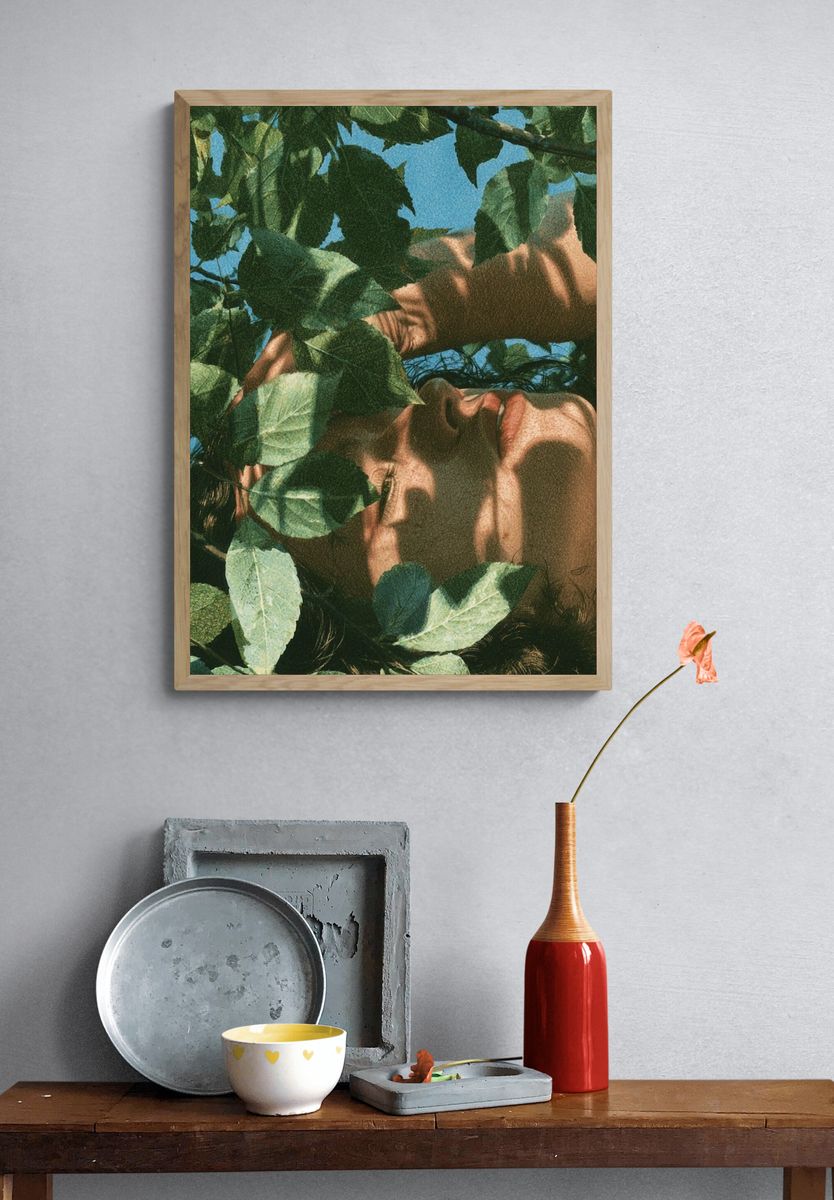 Leaf Shadow Portrait Print. — room view 3