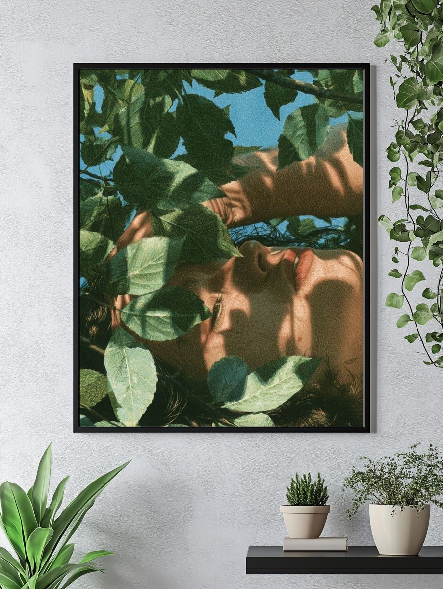 Leaf Shadow Portrait Print. — room view 4