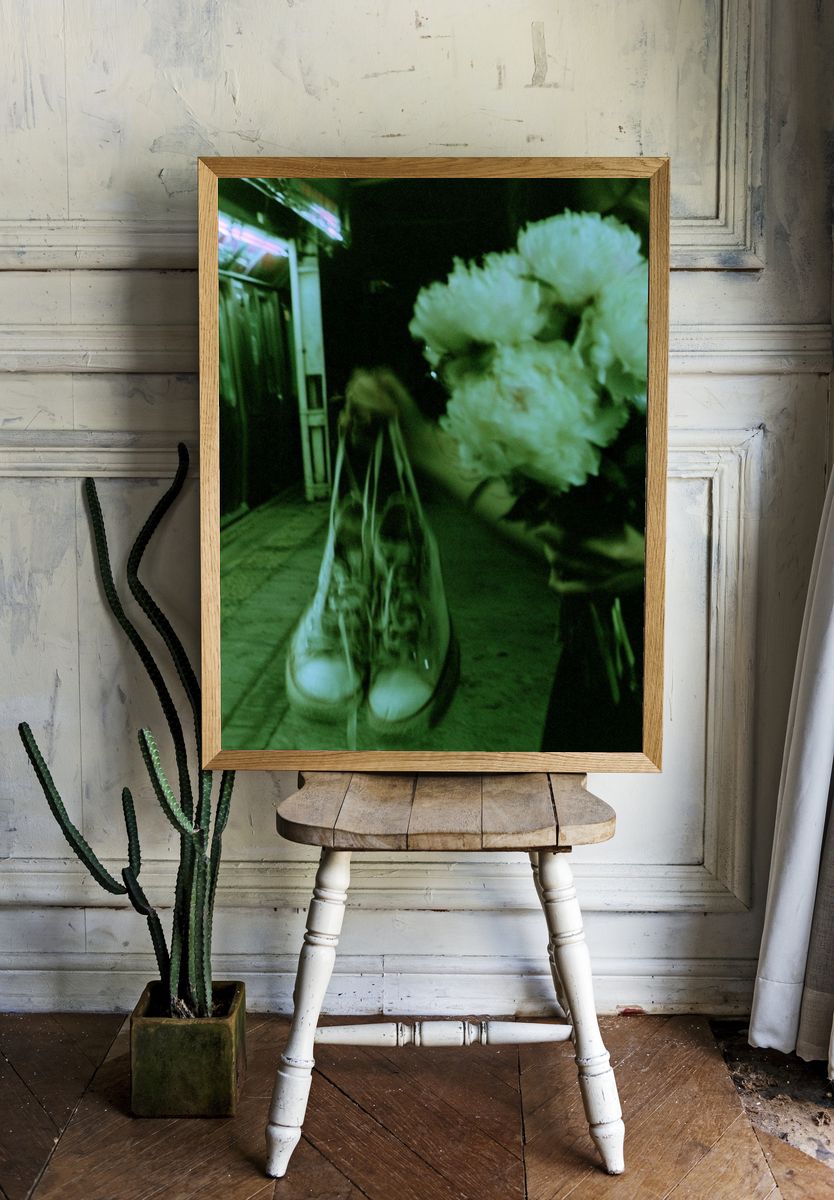 Green Subway Flowers Photography Poster. room preview