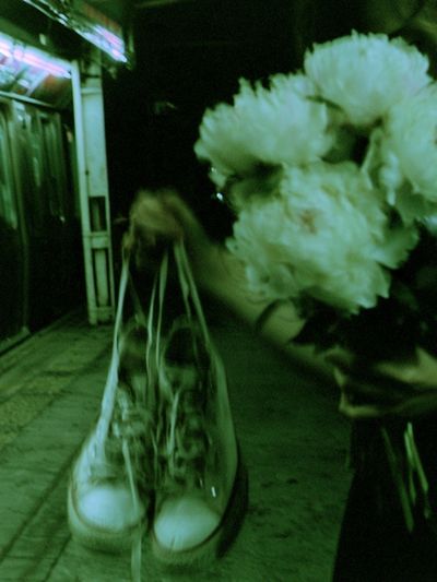 Green Subway Flowers Photography Poster. poster