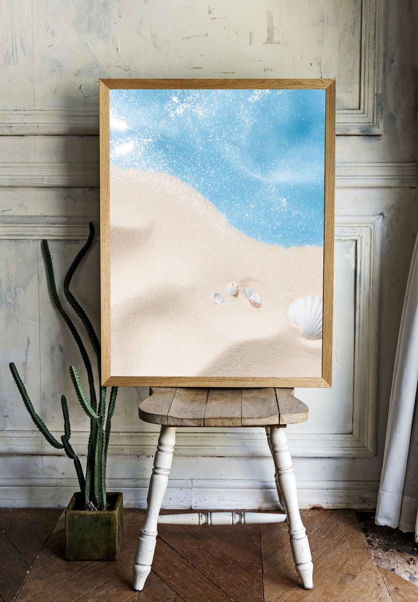 Seaside Shells Photography Poster. — room view 1