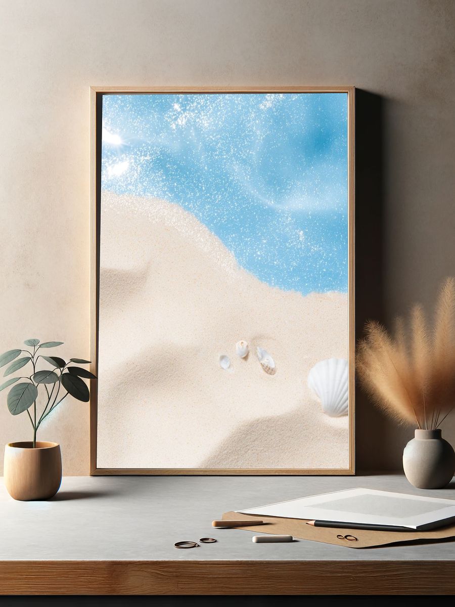 Seaside Shells Photography Poster. — room view 2