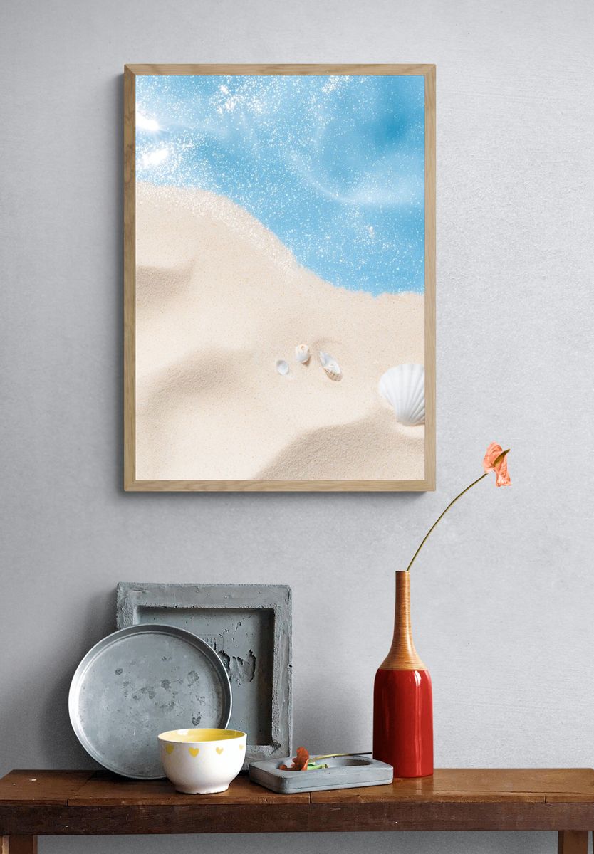 Seaside Shells Photography Poster. — room view 3