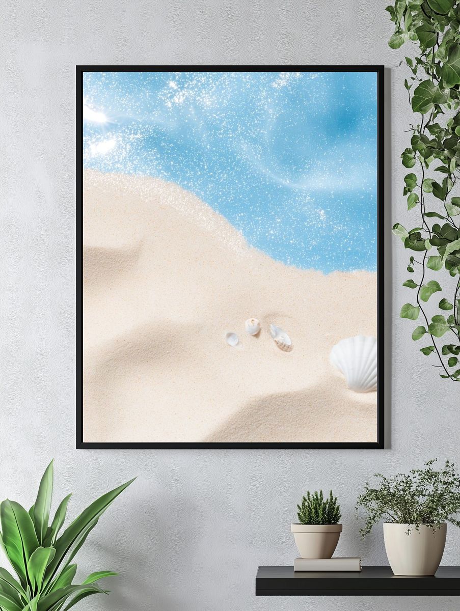 Seaside Shells Photography Poster. — room view 4