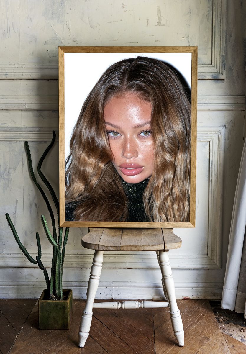 Glossy Portrait Photography Poster. — room view 1
