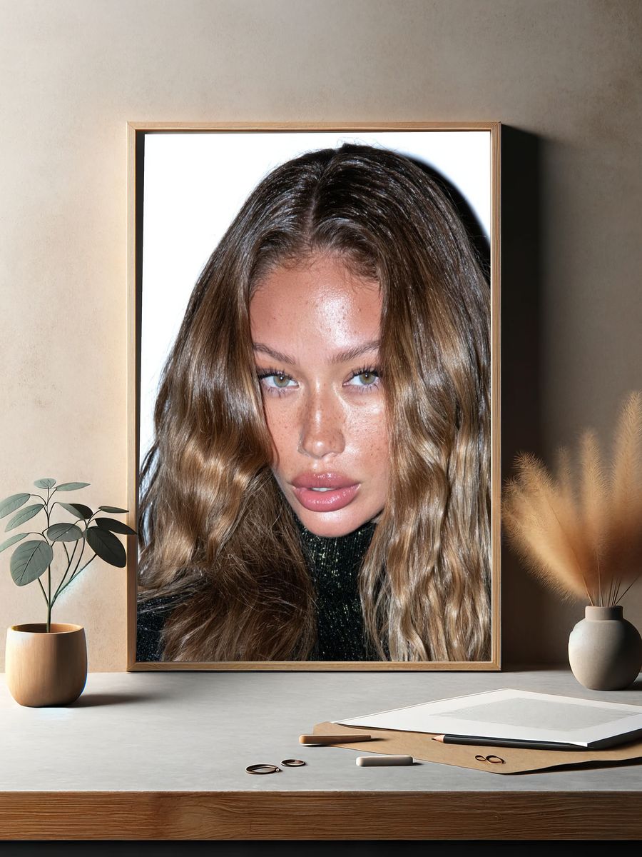 Glossy Portrait Photography Poster. — room view 2
