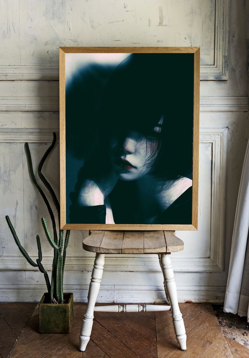 Moody Portrait Photography Poster. room preview