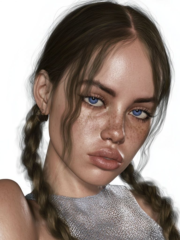 Blue-Eyed Portrait Photography Poster. poster detail