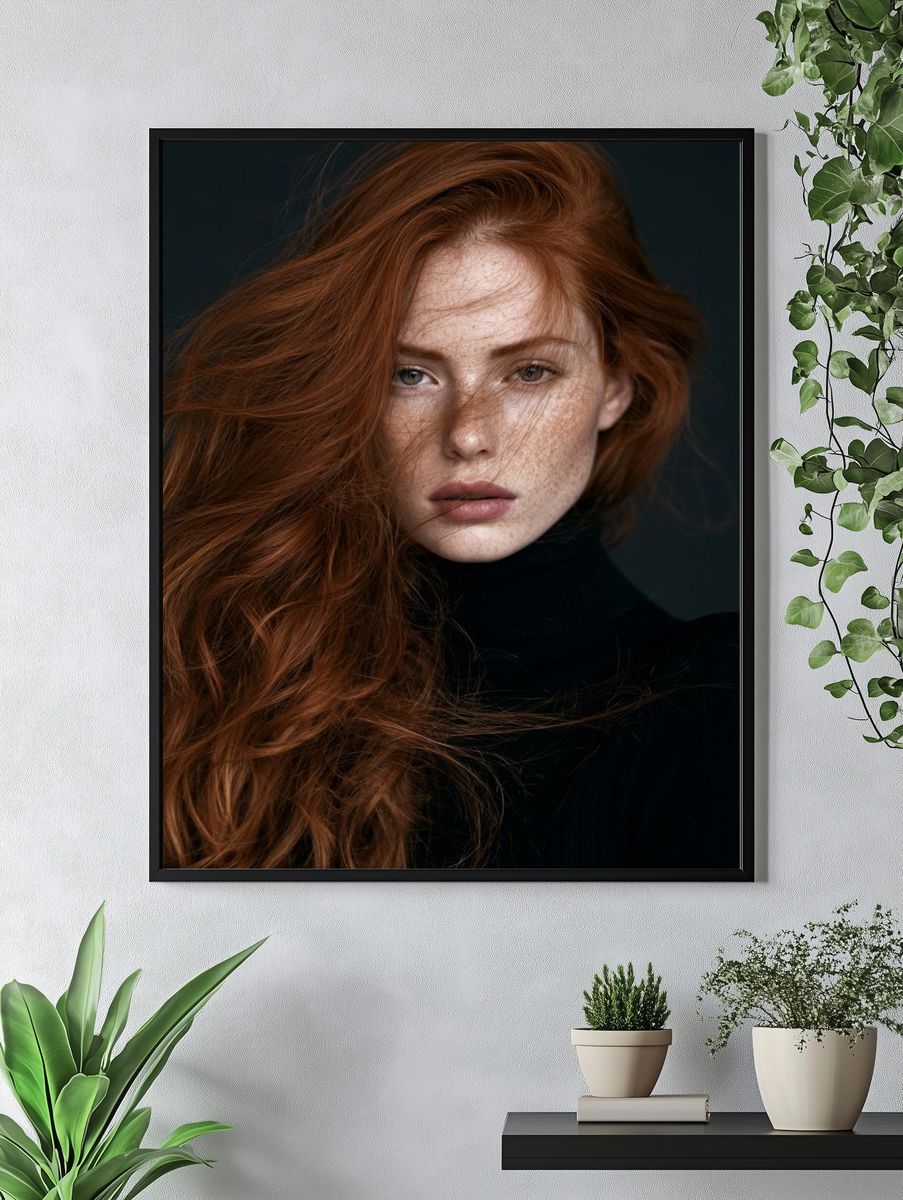 Red-Haired Portrait Photography Poster. — room view 4