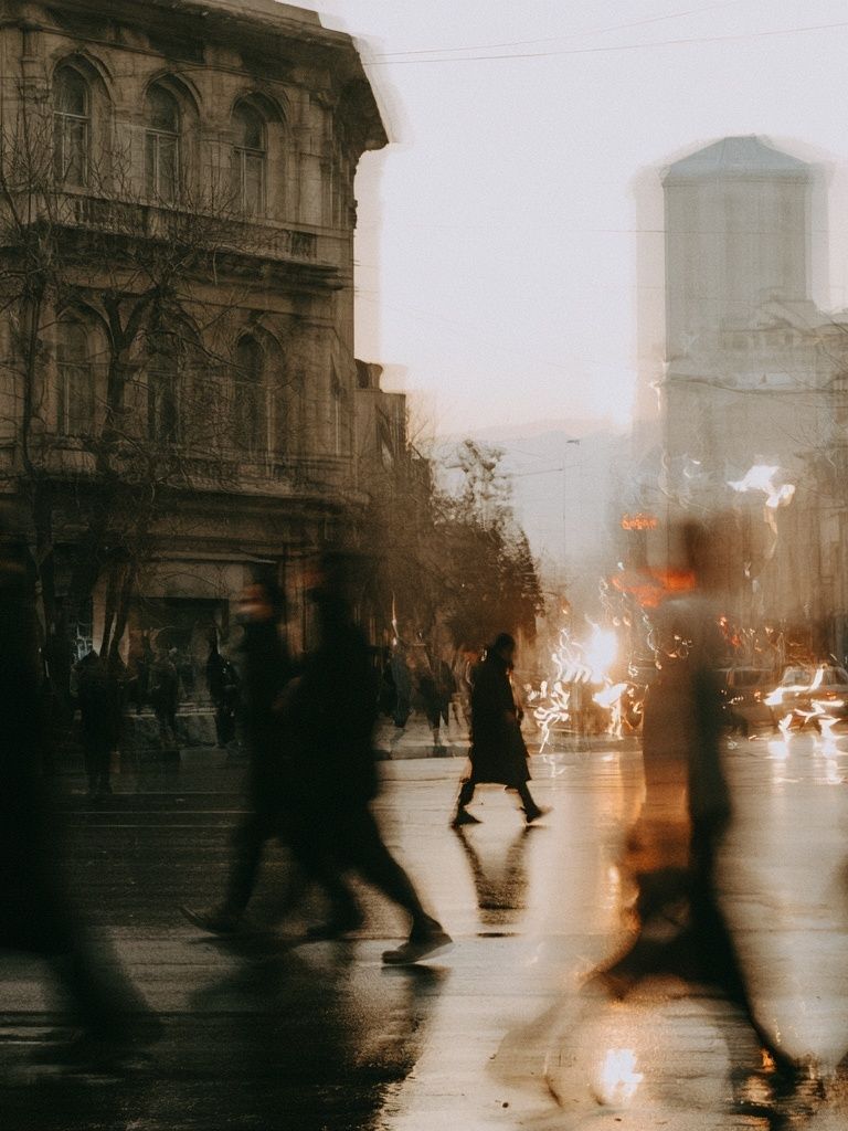 Rainy City Crossing Photography Poster. poster detail