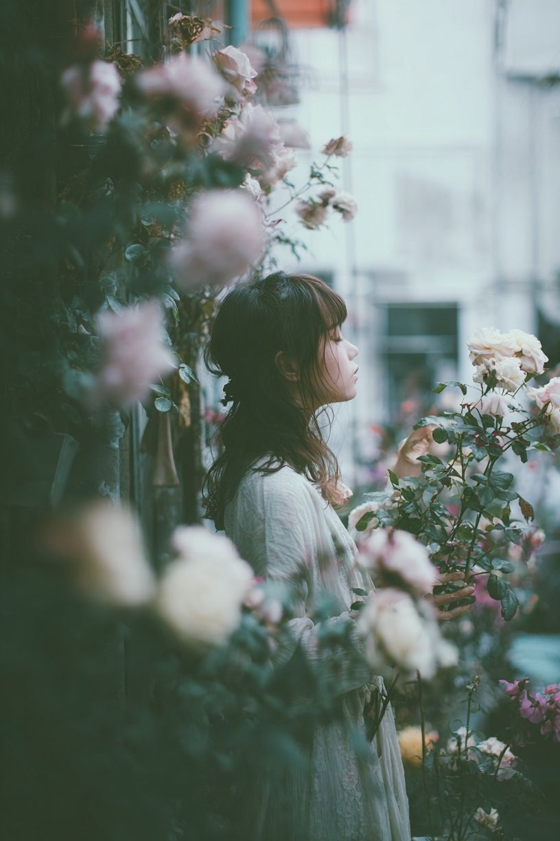 Woman Among Roses Photography Poster. poster — photography art
