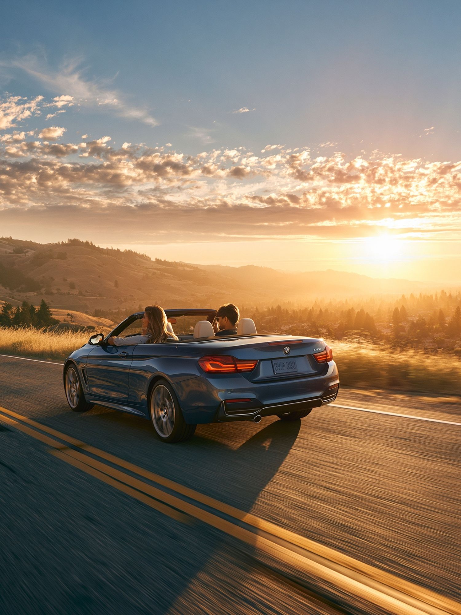 Sunset Convertible Drive Photography Poster. poster — photography art