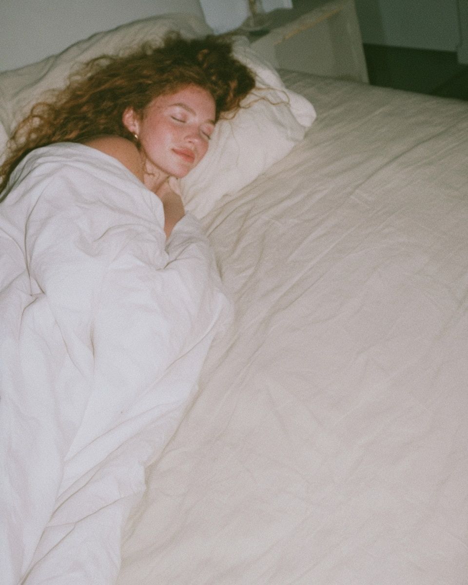 Sleeping Woman Bedroom Photography Poster. poster detail
