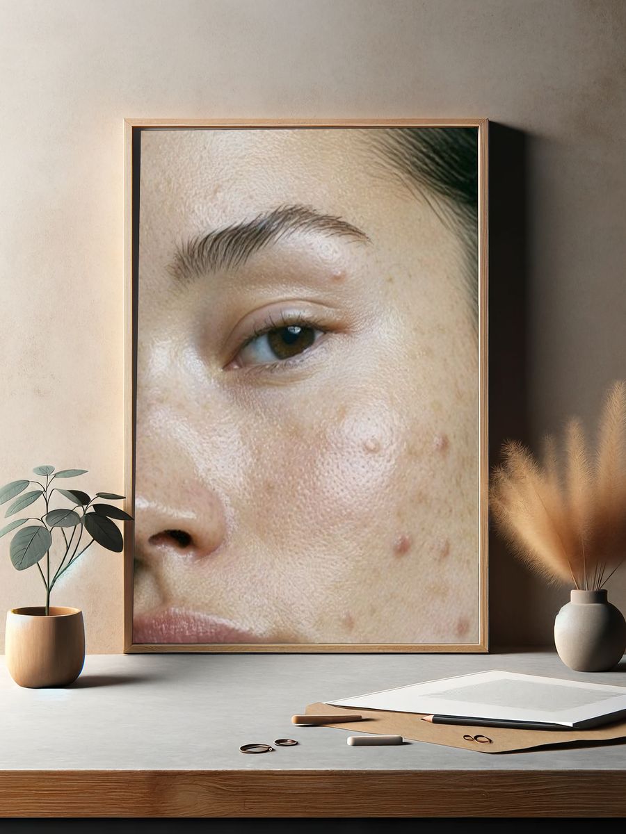 Freckled Face Portrait Print. — room view 2