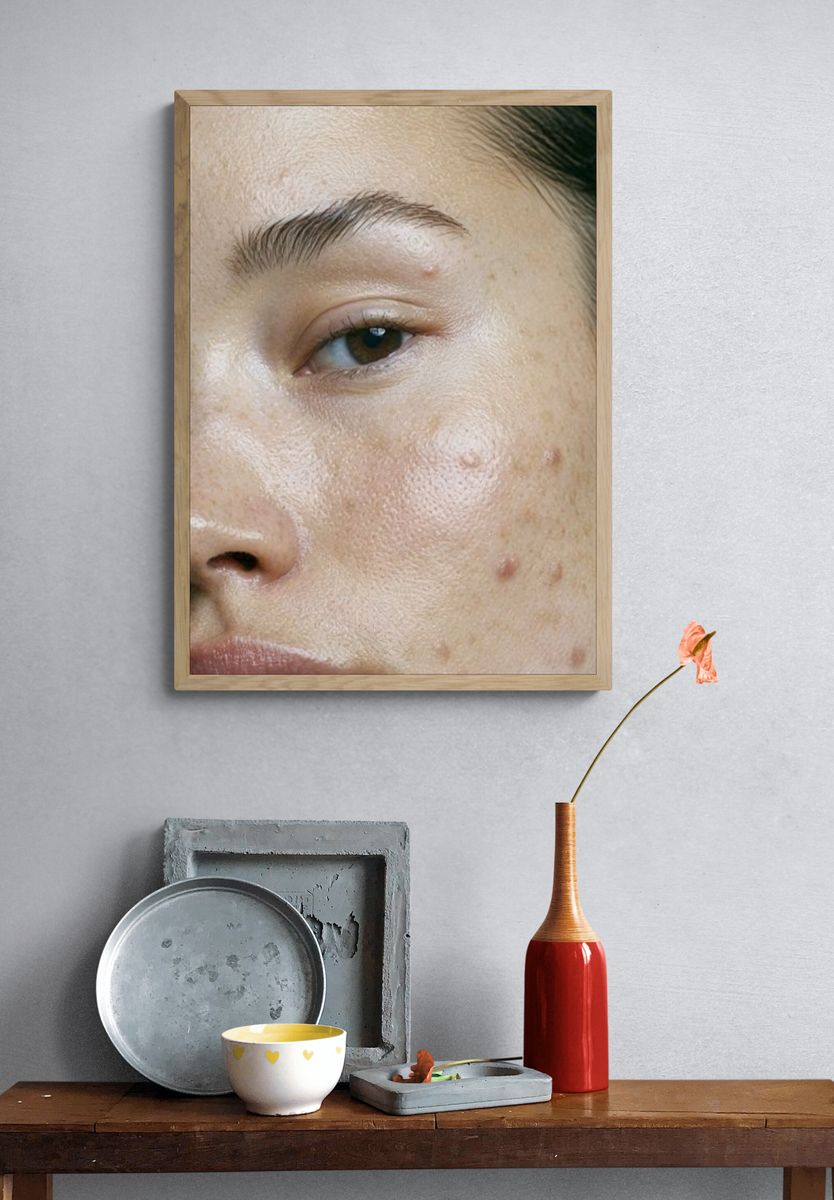 Freckled Face Portrait Print. — room view 3