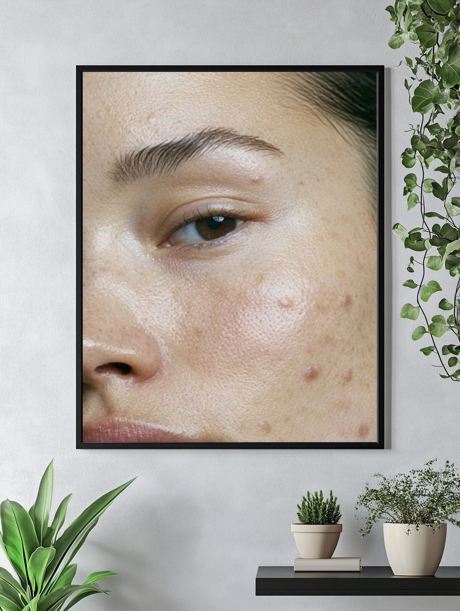 Freckled Face Portrait Print. — room view 4