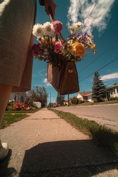 Flower Bouquet Street Photography Poster. poster print