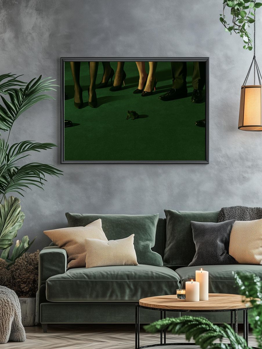 Frog and Formal Shoes Photography Poster. — room view 4