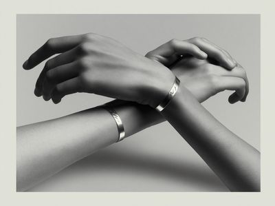 Intertwined Hands Black-White Poster. poster