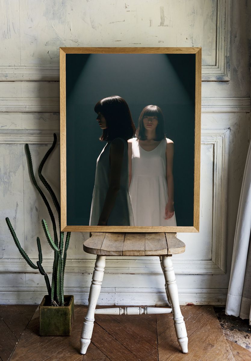 Twin Portrait in Spotlight Poster. room preview