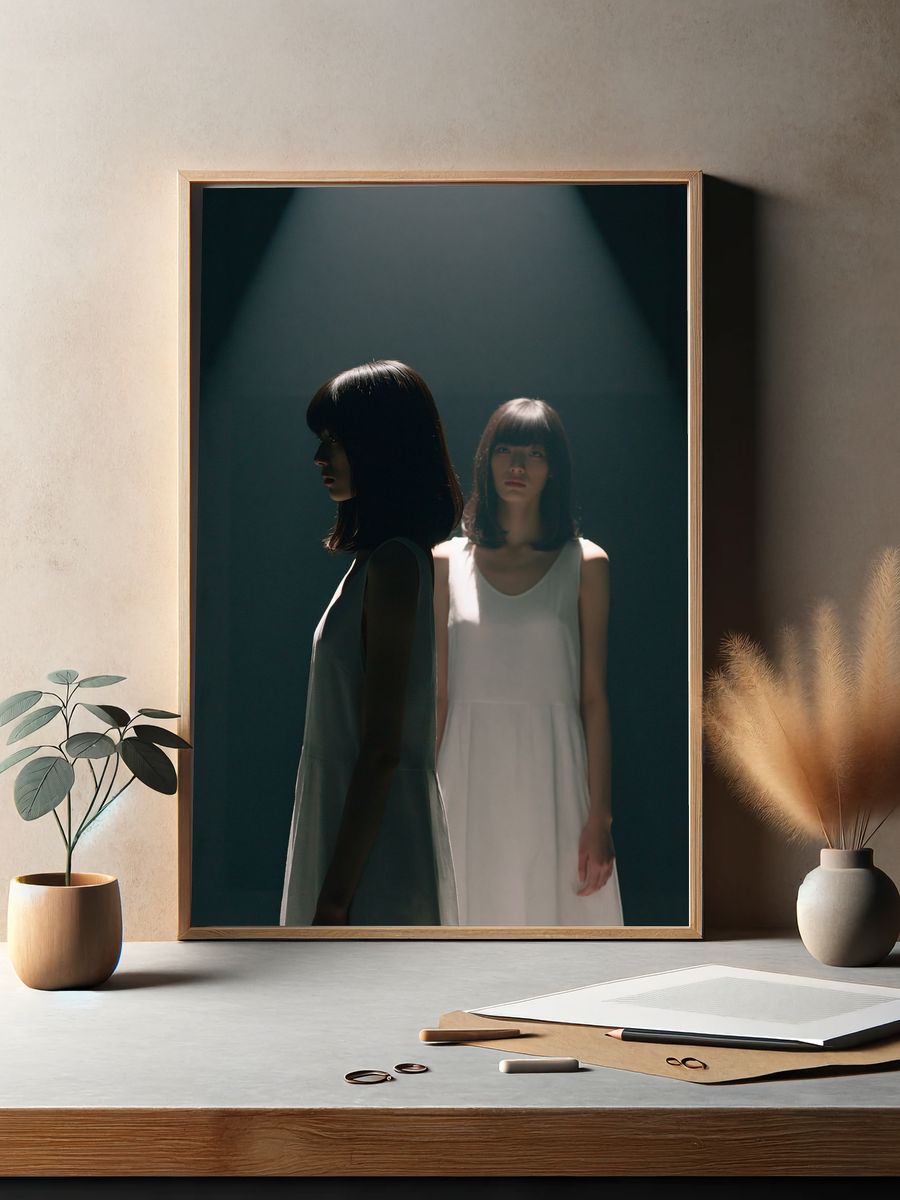 Twin Portrait in Spotlight Poster. — room view 2