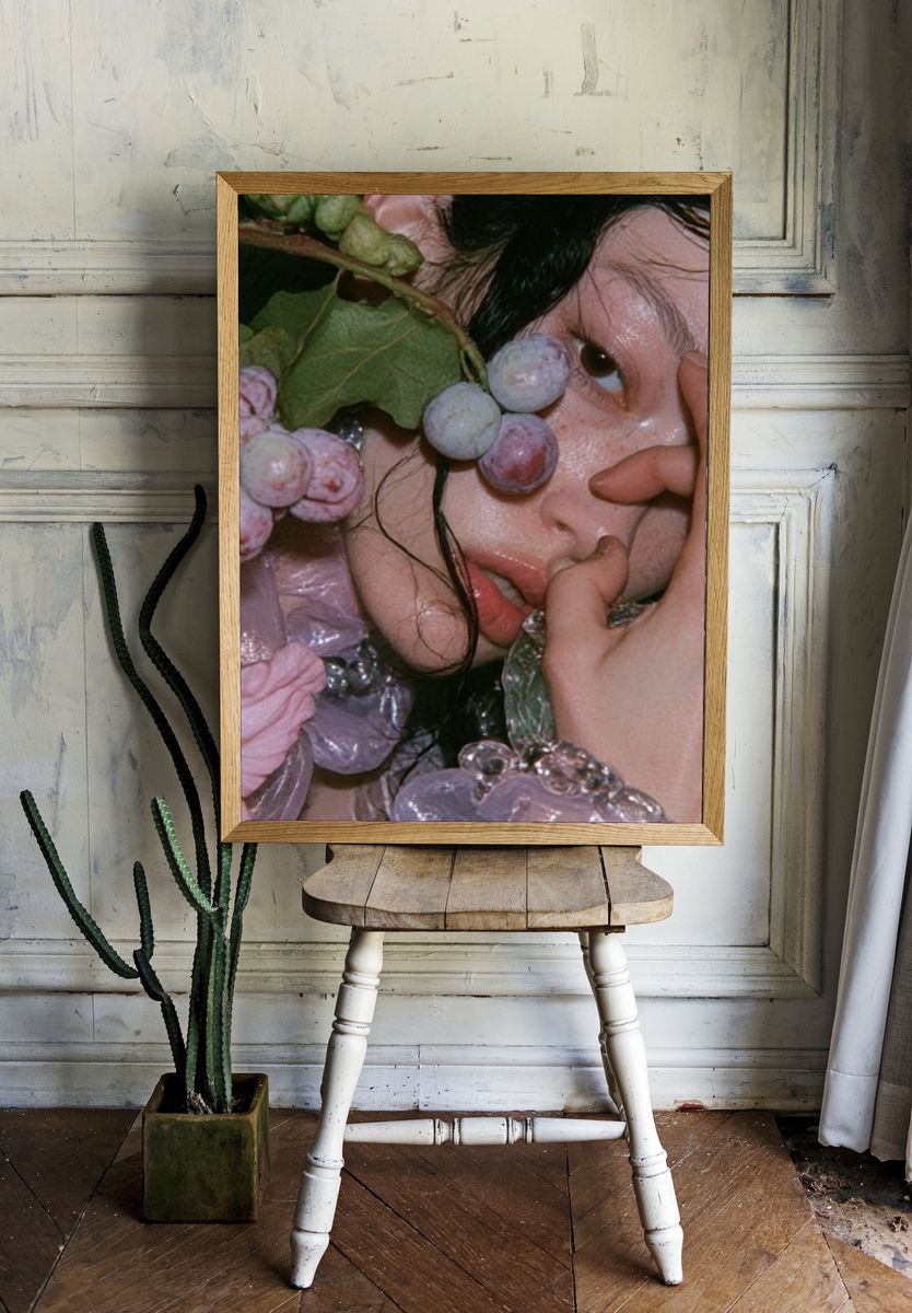 Grape Portrait Photography Poster. room preview