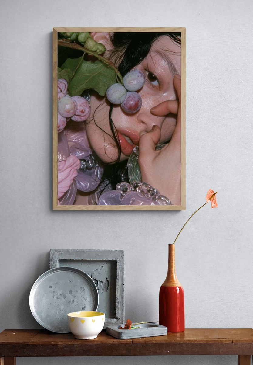 Grape Portrait Photography Poster. — room view 3