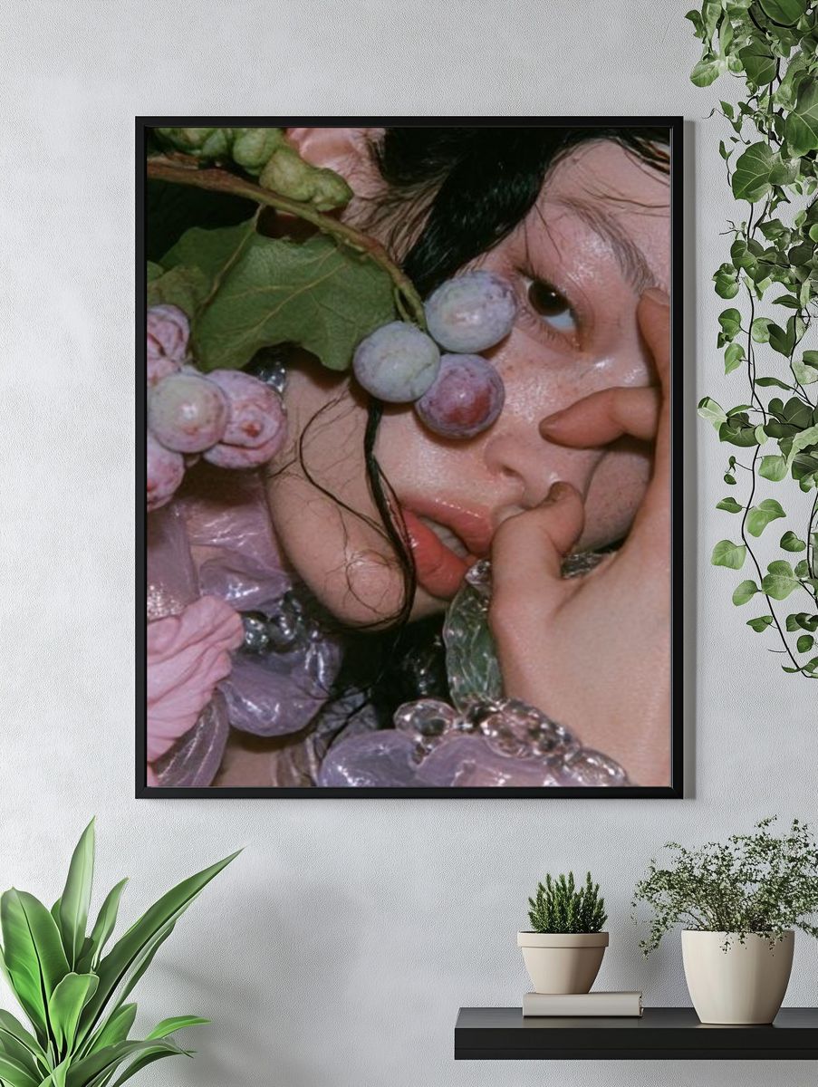 Grape Portrait Photography Poster. — room view 4