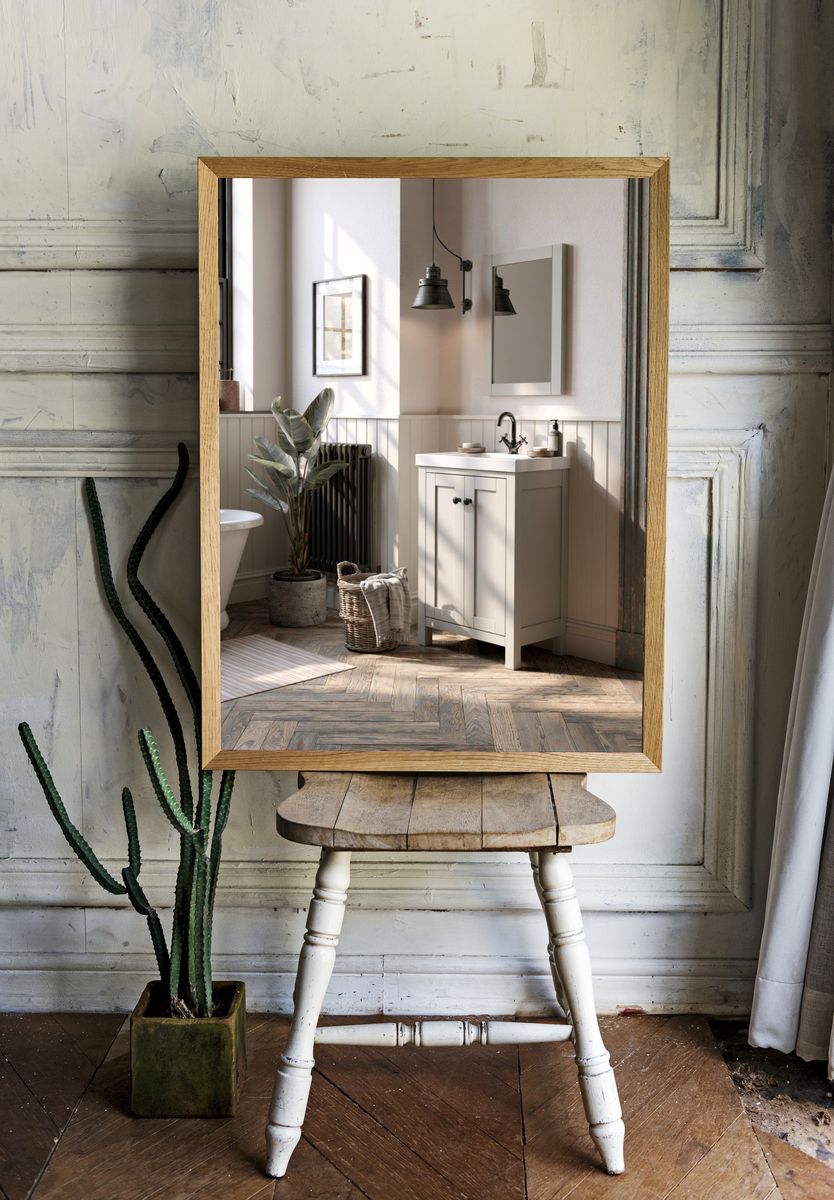 Serene Rustic Bathroom Interior Print. room preview