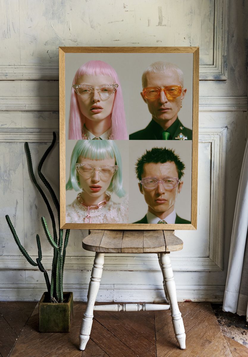 Pastel Portrait Quartet Photography Poster. room preview