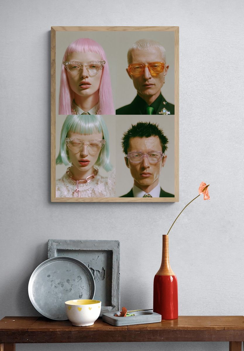 Pastel Portrait Quartet Photography Poster. — room view 3