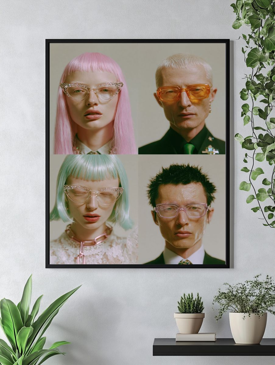Pastel Portrait Quartet Photography Poster. — room view 4