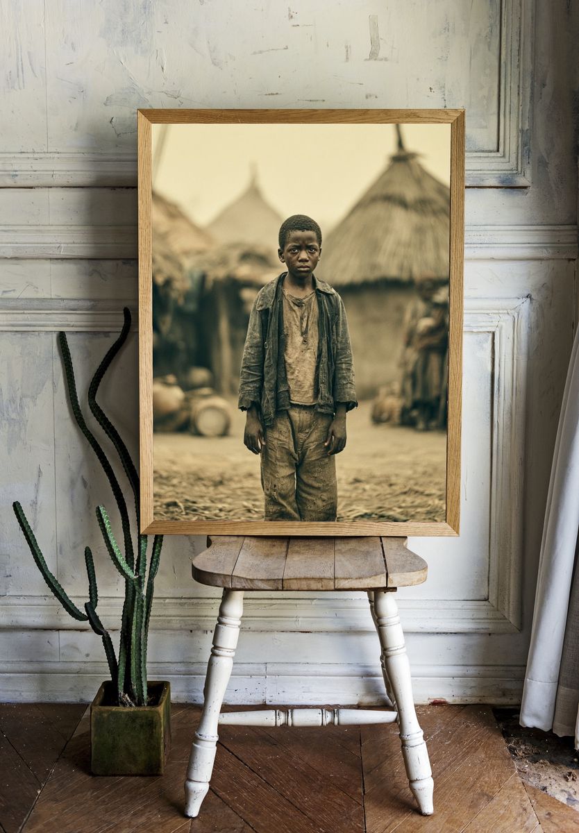 Village Boy Portrait Photography Poster. — room view 1