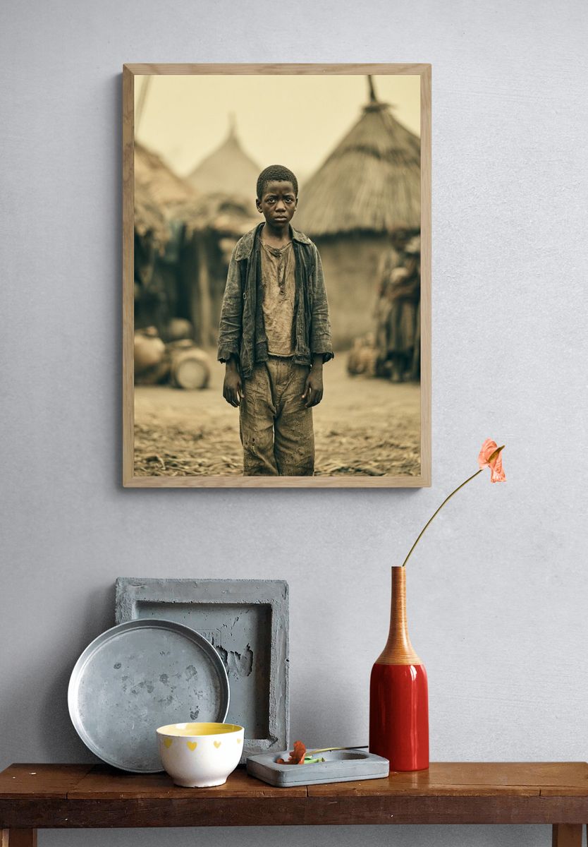 Village Boy Portrait Photography Poster. — room view 3