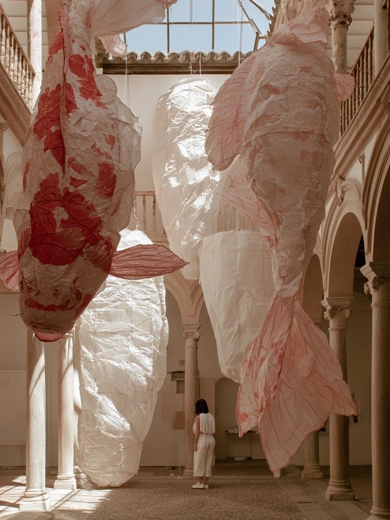 Floating Textile Installation Photography Poster. poster — photography art