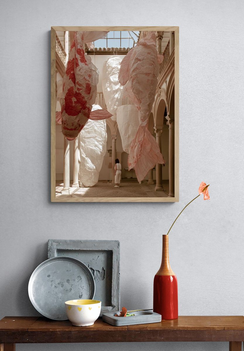 Floating Textile Installation Photography Poster. — room view 3