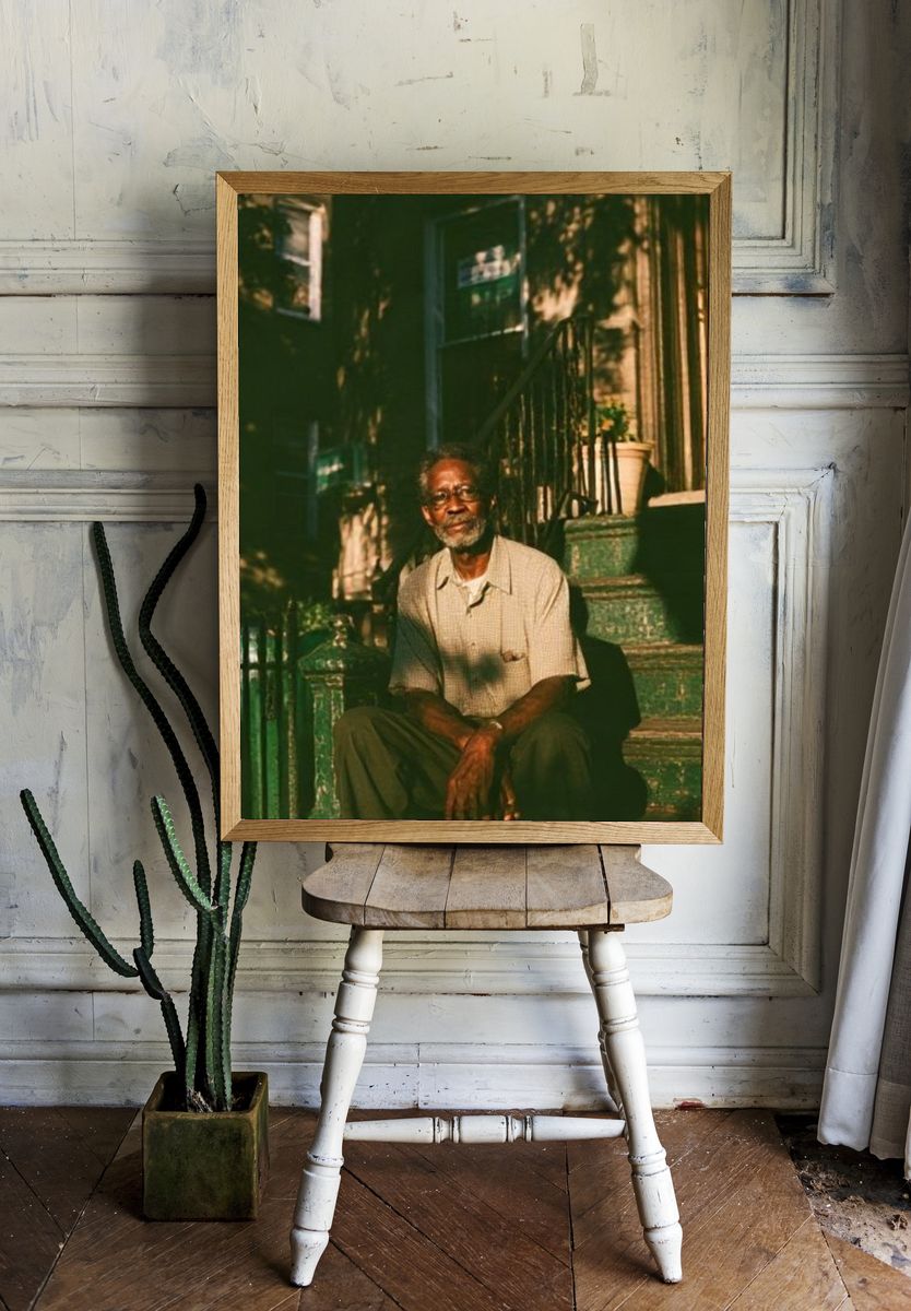 Sunlit Stoops Portrait Poster. — room view 1