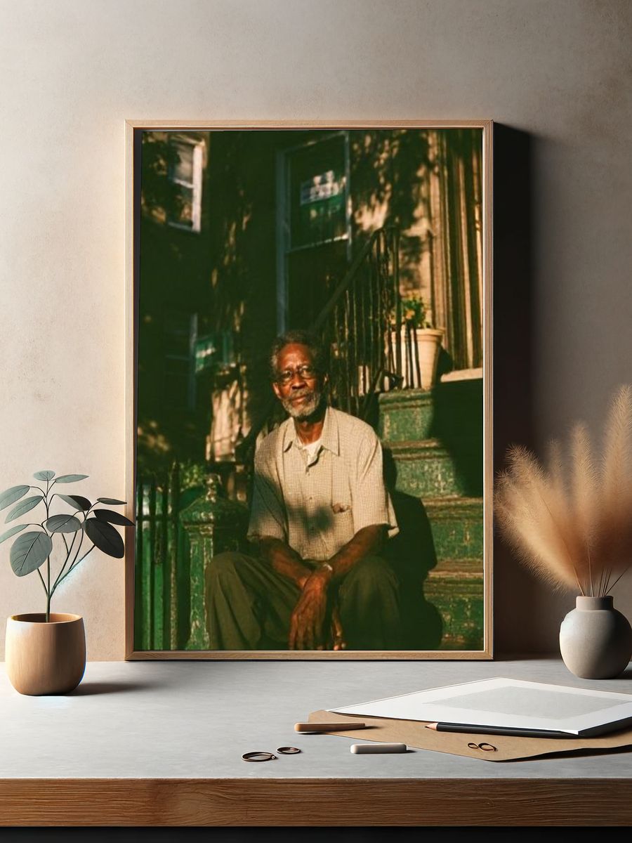 Sunlit Stoops Portrait Poster. — room view 2