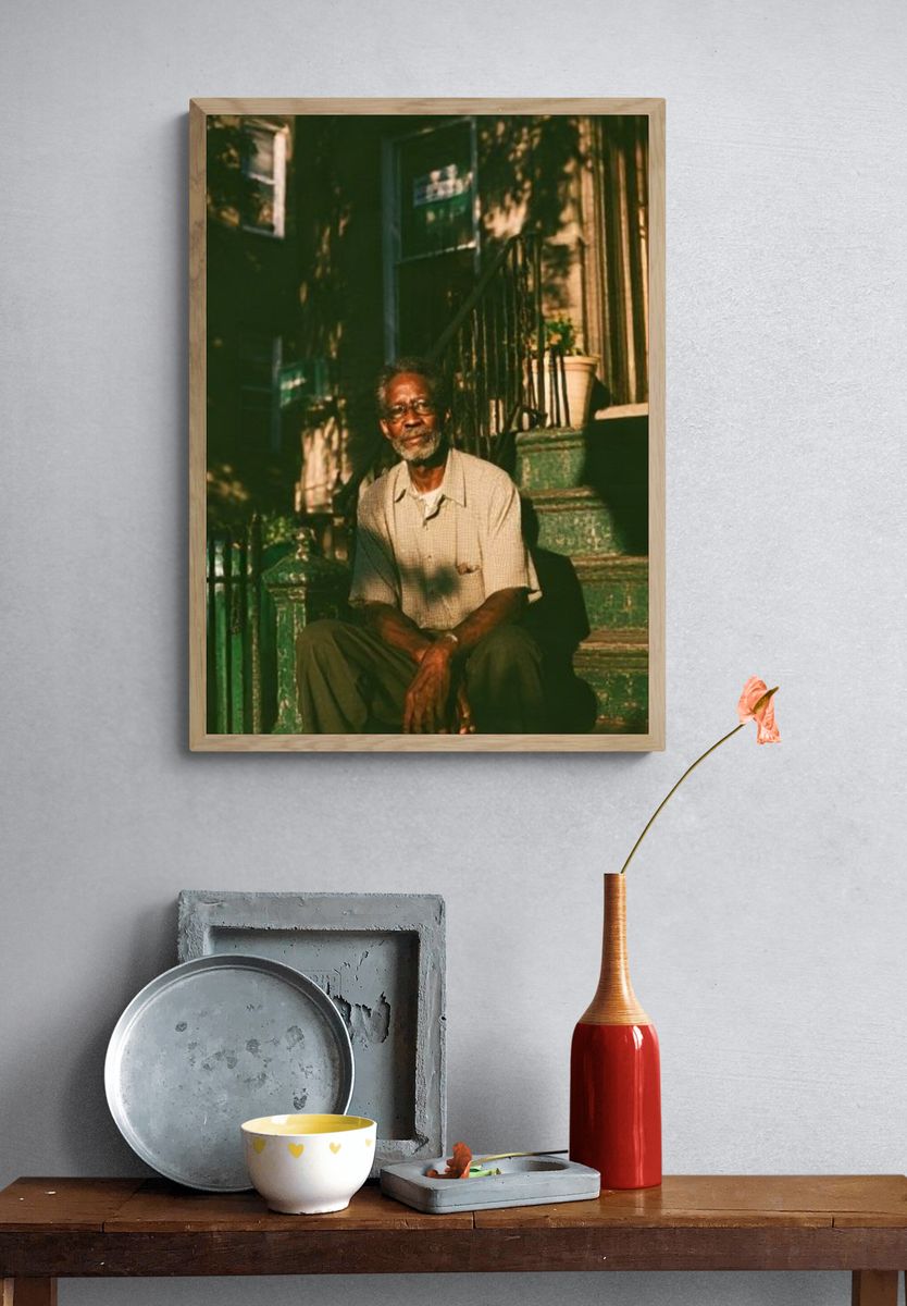 Sunlit Stoops Portrait Poster. — room view 3