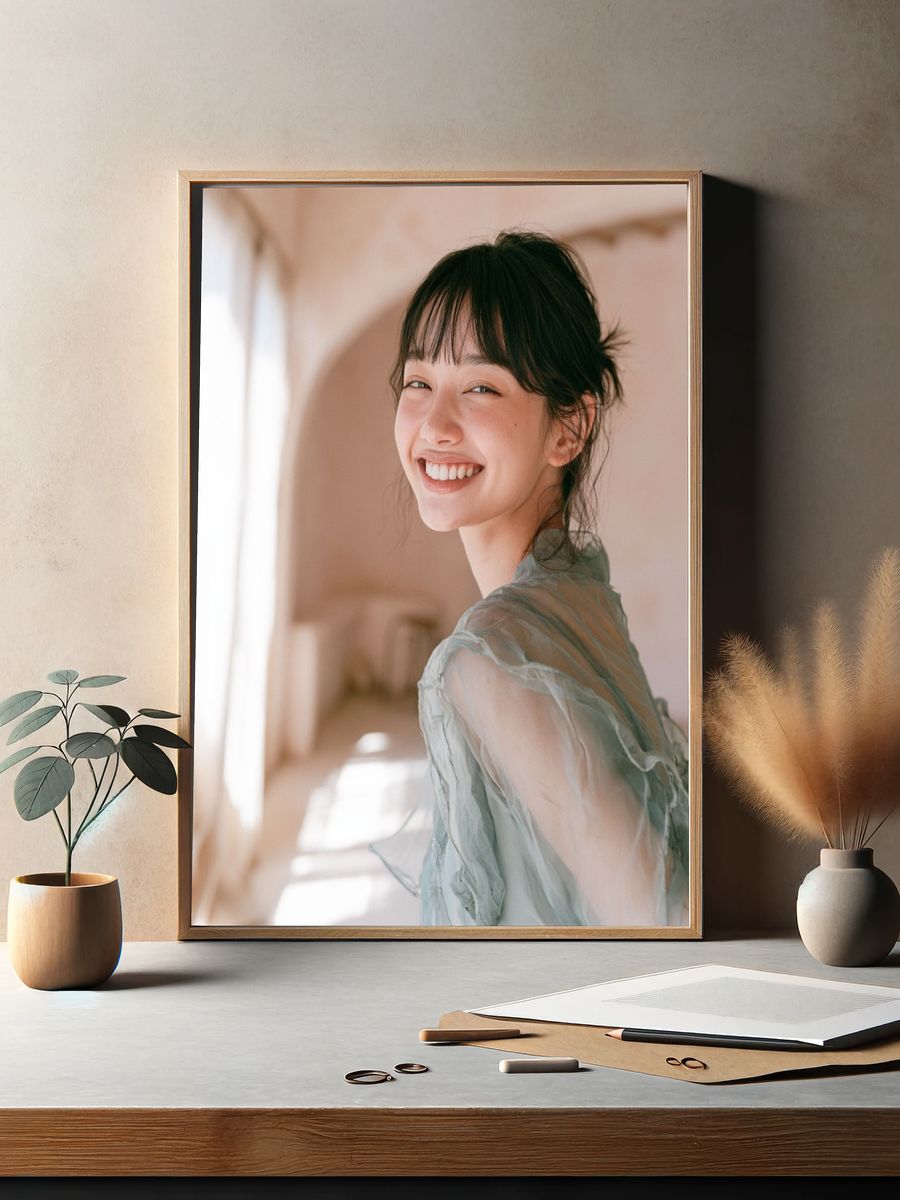 Smiling Portrait Photography Poster. — room view 2