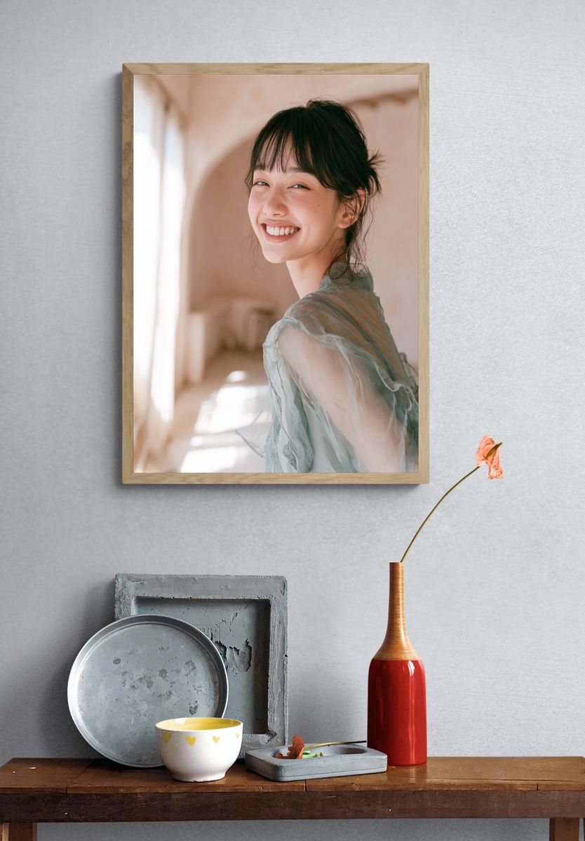 Smiling Portrait Photography Poster. — room view 3