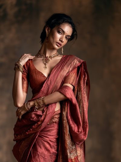 Elegant Saree Portrait Poster.