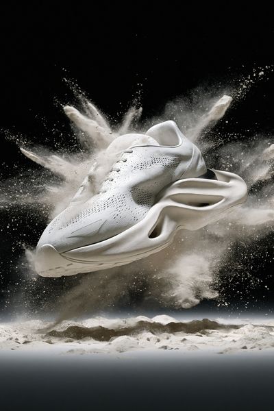 White Sneaker Explosion Photography Poster.