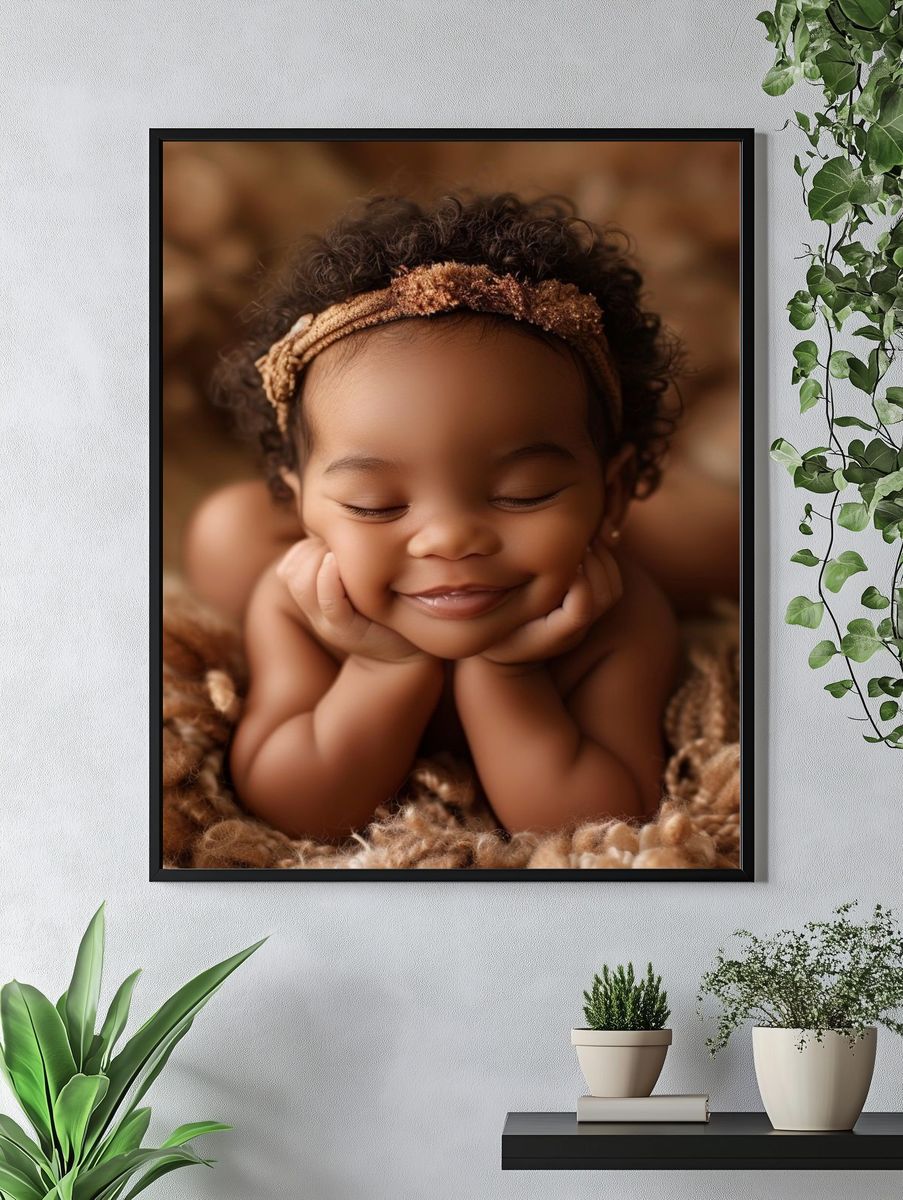 Sleeping Baby Portrait Print. — room view 4