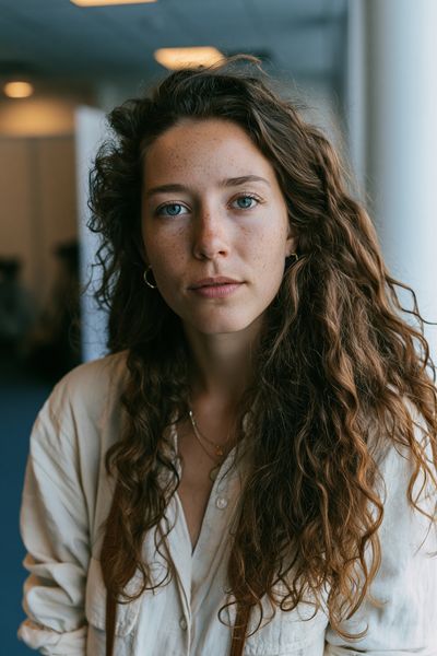 Freckled Woman Portrait Photography Poster. poster