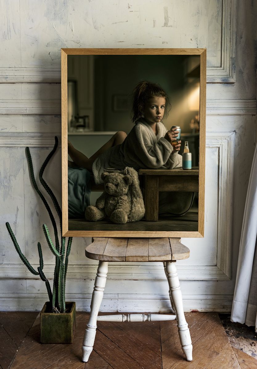 Moody Child Portrait Photography Poster. — room view 1