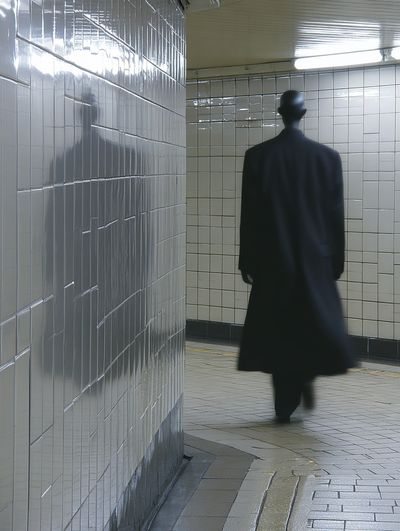 Shadowed Subway Figure Photography Poster. poster print