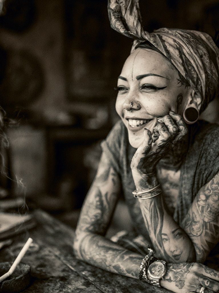 Tattooed Portrait Photography Poster. poster detail